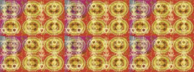 Sarı, turuncu ve kahverengi kar tanelerinden izole edilmiş. Güzel bir kış süsü. Renkli kar taneleri Raster illüstrasyonu.