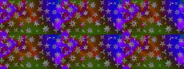 Çiçekli karalama şeklinde Raster çiçek deseni. Kahverengi renkli çiçekler. Yumuşak, yaz çiçekli arka plan.