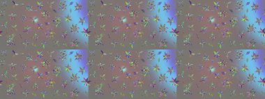 Güzel kumaş deseni. Raster illüstrasyonu. Raster illüstrasyonundaki çiçek desenli çizim. Gri renklerde.