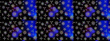 Çiçek desenli eskiz. Düz Çiçek Elementleri Tasarım Raster illüstrasyonu. Siyah renkli çiçekler. Renkli Bahar Teması çizim şablonu.