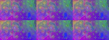 Çizim kalıbı. Raster illüstrasyonu. Organik motif arka planı. Ultraviyole kumaş deseni.