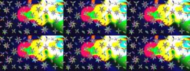 Yumuşak, bahar çiçekli arka plan. Çiçekli karalama şeklinde Raster çiçek deseni. Gri renkli çiçekler.