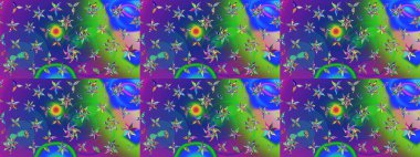 Mavi renkler. El çizimi, soyut ve süslü elementler. Klasik çiçekler. Suluboya resim taklit Raster çizimi. Yaz çiçekleri teması.