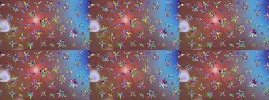 Botanik çizim kalıbı. Organik elementler. Raster deseni. Suluboya etkisi.