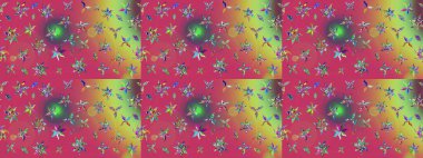 Raster deseni. Nazik, yaz çiçekleri pembe renklerde. Küçük çiçekteki sevimli çiçek deseni. Raster illüstrasyonu.