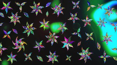 Asya tekstil tarzında. Gri renkli çiçekler. Raster illüstrasyonu. Raster illüstrasyonu. Çiçek desenini çiz.