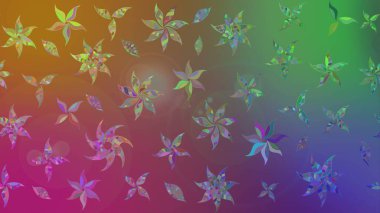 Kahverengi renkli çiçekler. Raster illüstrasyonu. Çiçek desenli eskiz, vuruşlar, sıçramalar, yaz çiçekleri..