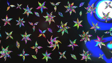 Raster. Gri renkli güzel çiçekli çizim deseni, suluboya çiçek deseni, duvar kağıdı, kart veya kumaş için fayanslı..