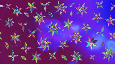 Mor renkte güzel çiçekli eskiz deseni, suluboya çiçek deseni, duvar kağıdı, kart ya da kumaş için fayanslı. Raster..