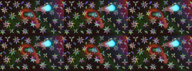 Çiçek desenli eskiz, darbeler, sıçramalar, yaz çiçekleri. Raster illüstrasyonu. Gri renkli çiçekler.