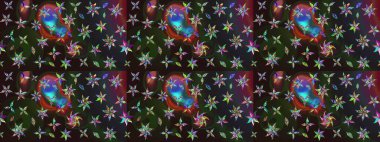 Raster çiçek desenleri çiziyor. Vadinin gri renkli çiçekleri.