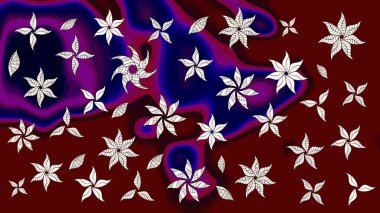 Chichi 'nin kumaş kalıbını çiz. Düz Çiçek Elementleri Tasarımı. Çiçek deseni. Raster illüstrasyonu. Renkli Bahar Teması çizim şablonu.