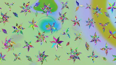 Güzel kumaş deseni. Raster illüstrasyonu. Tarafsız renklerde. Raster illüstrasyonunda çiçek deseni çizimi.