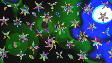 Yeşil renkli çiçekler. El çizimi. Çiçekli eskiz deseni. Suluboya çizimi.