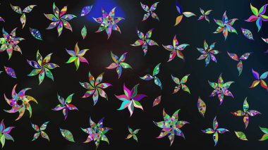 El çizimi. Çiçekler, dallar, bitkiler ve çiçekler. Raster illüstrasyonu. Güzel kumaş deseni.