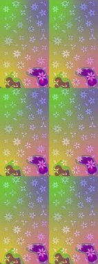 Çiçek ve yapraklı karalama şeklinde Raster çiçek deseni. Tarafsız renklerde bahar çiçekleri. Raster illüstrasyonu.