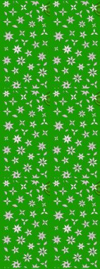 Raster Illustrasyon 'daki Çiçek Deseni' nin son moda çizimi. Yeşil renkli çiçekler. Renkli Yaz Temalı eskiz kalıbı. Düz Çiçek Elementleri Tasarımı.