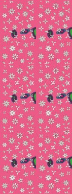 Çiçekli karalama şeklinde Raster çiçek deseni. Yumuşak, bahar çiçekli arka plan. Pembe renkte çiçekler.