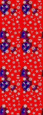 Şirin çiçek elementleri. Kırmızı renkte çiçekler. Raster illüstrasyonu. Çizim.