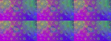 Mor renkli çiçekler. Raster düz çiçek çizim deseni. Tasarım hediye paketi, tebrik kartları, posterler ve afiş tasarımı.