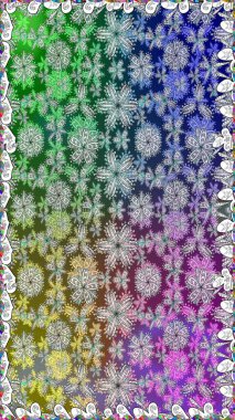 Raster illüstrasyonu. Tarafsız renklerde. Çiçek buketleriyle klasik tarzda kusursuz desen.