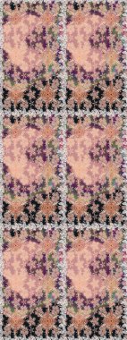 Çiçekli, pürüzsüz bir desen. Raster illüstrasyonu. Raster çiçekleri klasik tarzda çizilmiş. Tarafsız ve bej renklerde bahar çiçekleri.