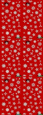 Raster Illustrasyon 'daki Çiçek Deseni' nin son moda çizimi. Kırmızı renkte çiçekler. Renkli Yaz Temalı eskiz kalıbı. Düz Çiçek Elementleri Tasarımı.