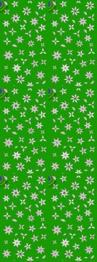 Yeşil renkli şirin çiçek deseni. Raster Modaya uygun kumaş deseni. Renkli Bahar Teması eskiz kalıbı. Düz Çiçek Elementleri Tasarımı.