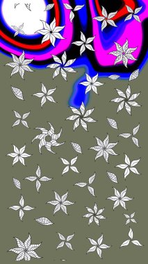 Tekstil ve kapak tasarımı için mükemmel. Doodle tarzı. Yeşil renkli çiçekler. Renkli yeşil çizim kalıbı. Elle çizilmiş sonbahar çiçeği deseni..