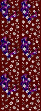 Sevimli çiçek raster deseni. Kırmızı renkte çiçekler. Renkli Bahar Teması eskiz kalıbı. Düz Çiçek Elementleri Tasarımı.