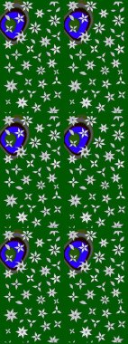 Suluboya elle çizilmiş çiçek desenli eskiz deseni. Parlak renkli fantezi çiçekleri, yapraklar, yeşil renkli tomurcuklar.