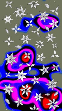 Doğa. Raster deseni. Çiçek kompozisyonu. Küçük çiçekte güzel bir desen var. Çiçek kolajı. Çiçek arkaplan. - Yeşil çiçekler.