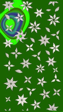 Oldukça eski bir besin torbası deseni, küçük yeşil renkte, çiçekler. Millefleur 'lar. Tekstil, kumaş, kapaklar, duvar kağıtları, baskı, paket, koleksiyon defteri, örgü, dekupaj için çiçek arkaplanı..