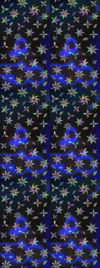 Gri renkli çiçekler. Raster Illustrasyon 'daki Çiçek Deseni' nin son moda çizimi. Düz Çiçek Elementleri Tasarımı. Renkli Yaz Teması çizim şablonu.