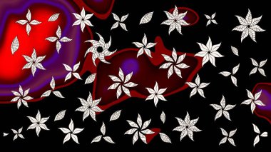 Çiçek arkaplanlı soyut zarafet eskiz deseni. Raster Güzel kumaş deseni.