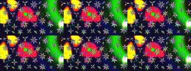 Gri renklerde. Güzel kumaş deseni. Raster illüstrasyonundaki çiçek desenli çizim. Raster illüstrasyonu.