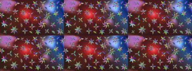 Renkli Bahar Teması eskiz kalıbı. Güzel çiçek deseni. Kahverengi renkli çiçekler. Düz Çiçek Elementleri Tasarımı.