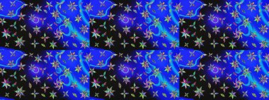 Robot resim tarzı mavi renkler. El yapımı çiçek ve bitki koleksiyonu. Raster illüstrasyonu. Şirin karalamalı çiçek desenli çizim. Raster illüstrasyonu.