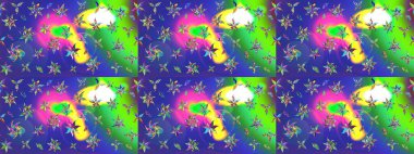 Klasik çiçek tasarımı elementleri. Raster illüstrasyonu. Mavi kıvırcık çiçekler mavi renkte şekillenir.