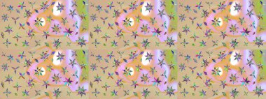 Vadinin bej renkli çiçekleri. Çiçeksel çizim kalıbının çizimi.