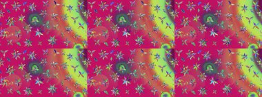 Çiçekler, dallar, bitkiler ve çiçekler. Raster illüstrasyonu. Güzel kumaş deseni. El çizimi.