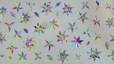 Çiçekli karalama şeklinde Raster çiçek deseni. Gri renkli çiçekler. Nazikçe, güzel çiçek arkaplanı..