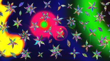 Suluboya tarzında mavi renkli çiçekler. Raster illüstrasyonunda çiçek deseni çizimi.