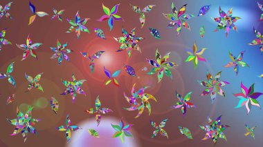 Modern çiçek arkaplanı. Moda baskıları için zarif bir şablon. Halk tarzı. Parlak renkli çiçekleri ve kahverengi yaprakları olan harika bir çiçek deseni..