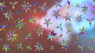 Raster suluboya çiçek deseni, narin çiçekler, kahverengi çiçekler, tebrik kartı şablonu. Raster Güzel kumaş deseni.