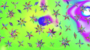 Zarif, parlak ve yeşil çiçek desenli bir taslak. Sabıka baskıları, bebek kıyafetleri, duvar kâğıtları, paket kutuları vb..