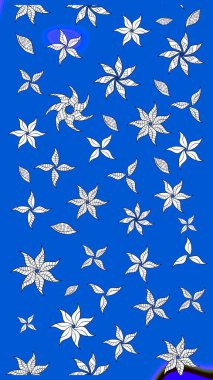 Modern stil dokusu. Çiçek desenli raster, mavi çizgi grafik deseni soyut raster arkaplan.