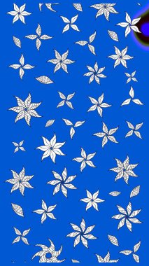 Renkli Bahar Teması eskiz kalıbı. Mavi renkli çiçekler. Düz Çiçek Elementleri Tasarımı. Sevimli çiçek raster deseni.