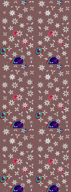 Küçük çiçekteki sevimli çiçek deseni. Kahverengi renkte çiçekler.