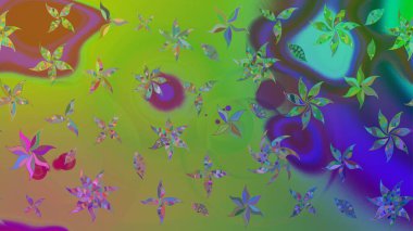 Bahar çiçekleriyle güzel bir çiçek deseni çizmişsin. Raster illüstrasyonu. Güzel kumaş deseni.